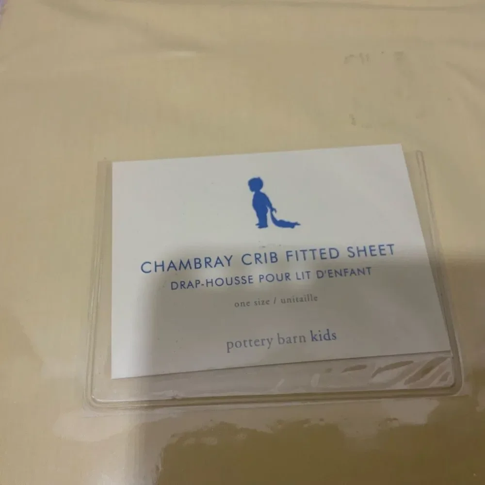 Pottery Barn Kids Chambray Crib Sheet  New